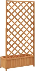 vidaXL Pflanzkasten mit Rankgitter 90x35x180 cm, Massives Fichtenholz, Braun, Hochbeet für Innen & Außen, Balkon & Garten, Kletterpflanzenstütze, Blumenkasten, Holz-Pflanzenhalter - Thumbnail 8