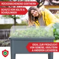 Hochbeet/Frühbeet – mit Abdeckhaube/Wasseranzeige – aus robustem Kunststoff – ideal für Garten/Terrasse/Balkon – Kräuterhochbeet zur Anzucht – Pflanzkasten inkl. Gartenwerkzeug (Grau) - Thumbnail 8