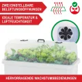 Onbest Hochbeet/Frühbeet – mit Abdeckhaube/Wasseranzeige – aus robustem Kunststoff – ideal für Garten/Terrasse/Balkon – Kräuterhochbeet zur Anzucht – Pflanzkasten inkl. Gartenwerkzeug (Weiß) - Thumbnail 4
