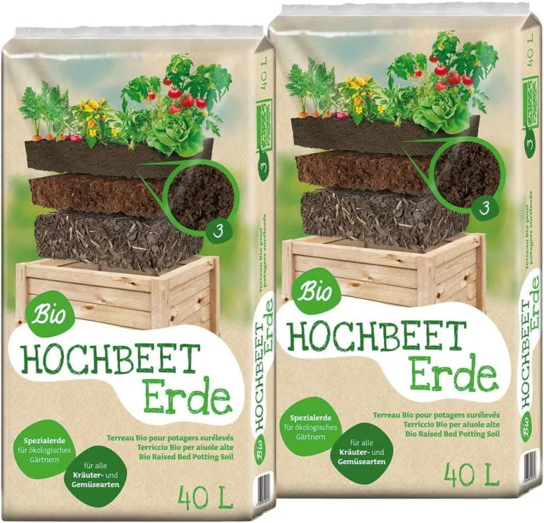 Floragard Bio Hochbeet-Erde 80 L (2×40 L) – torfreduzierte, lockere Gemüseerde mit hoher Wasserspeicherung im Hochbeet – nährstoffreiche Basis für Starke Wurzeln & kräftiges Wachstum – Bild 1