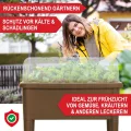 Hochbeet/Frühbeet – mit Abdeckhaube/Wasseranzeige – aus robustem Kunststoff – ideal für Garten/Terrasse/Balkon – Kräuterhochbeet zur Anzucht – Pflanzkasten inkl. Gartenwerkzeug (Coffee) - Thumbnail 8