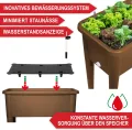 Hochbeet/Frühbeet – mit Abdeckhaube/Wasseranzeige – aus robustem Kunststoff – ideal für Garten/Terrasse/Balkon – Kräuterhochbeet zur Anzucht – Pflanzkasten inkl. Gartenwerkzeug (Coffee) - Thumbnail 3