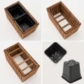 Pflanzkübel Holz – imprägniert wetterfest – mit herausnehmbarem Kunststoffeinsatz – Hochbeet Blumenkasten für Balkon Garten Terrasse (Vertikal-braun 67x36 H35 cm) - Thumbnail 5