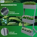 Vertikalbeet Petra Hochbeet Holz 3 Etagen Blumentreppe Kräuterbeet Frühbeet Pflanzkasten inkl. Gartenvlies - Stufenbeet 66 x 49 x 140 cm für Terrasse Balkon & Wintergarten - Thumbnail 4