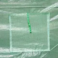Outsunny Gewächshaus, Tunnel, Bodenfläche, 6 m², 3 x 2 x 2,10 m, verstärktes Rohrgestell, Tür mit Reißverschluss, 4 aufrollbare Fenster, Grün - Thumbnail 9