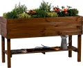 dobar® Frühbeet-Aufsatz aus Holz für Hochbeete - Frühbeet-Kasten mit Folie - 117 x 40 x 26 cm - Dunkelbraun - Thumbnail 6