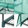 [en.casa] Gewächshaus Chaam Foliengewächshaus mit 4 Ablagen Treibhaus mit aufrollbarer Tür Tomatengewächshaus Anlehngewächshaus für Balkon, Garten, Terrasse 158x69x49cm Grün - Thumbnail 8