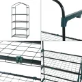[en.casa] Gewächshaus Chaam Foliengewächshaus mit 4 Ablagen Treibhaus mit aufrollbarer Tür Tomatengewächshaus Anlehngewächshaus für Balkon, Garten, Terrasse 158x69x49cm Weiß - Thumbnail 7