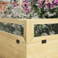 Outsunny Hochbeet mit Rankhilfe, Kräuterbeet, Pflanzkasten aus Holz, Blumenkasten für Garten, Balkon, Naturholz, 183 x 98,5 x 95 cm - Thumbnail 8