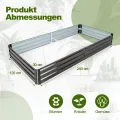 GOPLUS Hochbeet aus Metall, 240 x 120 x 30 cm Gemüsebeet Pflanzbeet Frühbeet für Balkon & Garten, Pflanzkasten Gartenbeet Pflanzkübel, Blumenkasten Groß für Blumen Obst Gemüse - Thumbnail 6