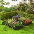 GOPLUS Hochbeet aus Metall, 240 x 120 x 30 cm Gemüsebeet Pflanzbeet Frühbeet für Balkon & Garten, Pflanzkasten Gartenbeet Pflanzkübel, Blumenkasten Groß für Blumen Obst Gemüse - Thumbnail 9