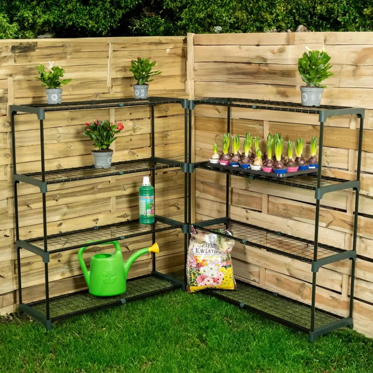 Pflanzenregal - Gartenregal - Lageregal - Blumenständer Metall - Drahtgitterböden - Frühbeet - Leiterregal GRO, 90x30x106, 2 Stück, grün - Pflanzenständer für Gewächshaus Balkon – Bild 9