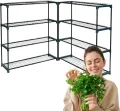 Pflanzenregal - Gartenregal - Lageregal - Blumenständer Metall - Drahtgitterböden - Frühbeet - Leiterregal GRO, 90x30x106, 2 Stück, grün - Pflanzenständer für Gewächshaus Balkon - Thumbnail 1