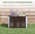 Outsunny Hochbeet, Blumenkasten, Pflanzkasten mit offenem Boden, Kräuterbeet für Garten, Balkon, Grau, 60 x 60 x 30 cm - Thumbnail 3