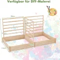 GOPLUS Blumenkasten mit Rankgitter, Hochbeet mit 3 Spalieren, Pflanzkasten mit Rankhilfe, Gartenbeet Gartenspalier aus Tannenholz, für Kletterpflanzen (222 x 114 x 110 cm) - Thumbnail 6