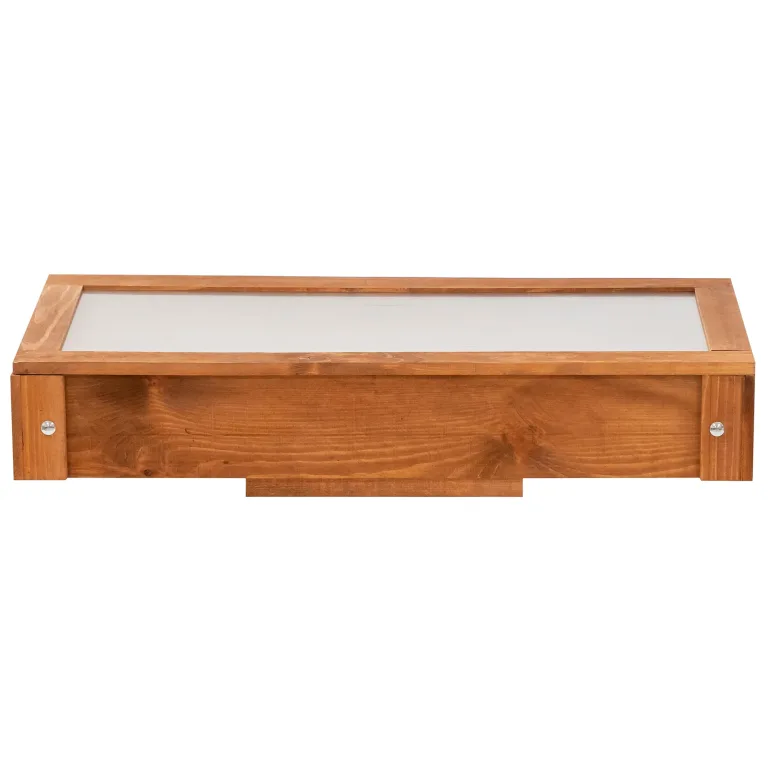 ITA Frühbeet Aufsatz aus Holz 80x37x10 cm Braun - Frühbeetkasten - Wetterfest - Polycarbonat Fenster - Made in EU - FSC Holz - Frühbeetaufsatz - Perfekt Hochbeete – Bild 2