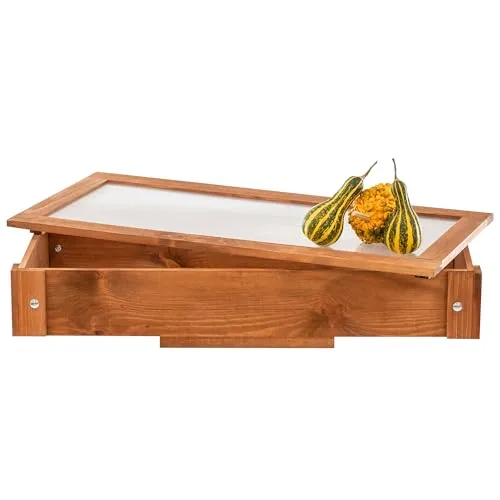 ITA Frühbeet Aufsatz aus Holz 80x37x10 cm Braun - Frühbeetkasten - Wetterfest - Polycarbonat Fenster - Made in EU - FSC Holz - Frühbeetaufsatz - Perfekt Hochbeete – Bild 7