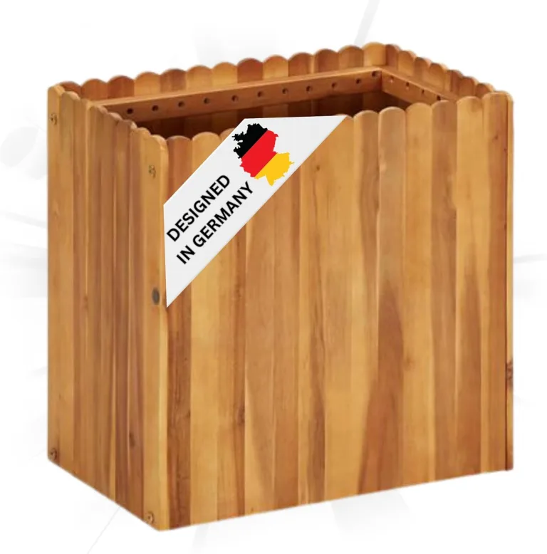 DELUKE Hochbeet aus Holz Jona | 200x30x25cm, Akazienholz | Hochbeet für Garten Hochbeet Holz Gartenbeet hoch Kräuterbeet XXL Blumenbeet Gemüsebeet groß Garten – Bild 10