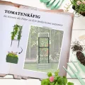 Outsunny Hochbeet mit Rankhilfe, Blumenkasten mit Offenem Boden, Gemüsebeet, Pflanzkasten, Kräuterbeet für Garten, Balkon, Verzinkter Stahl, Grün, 61 x 61 x 140 cm - Thumbnail 3