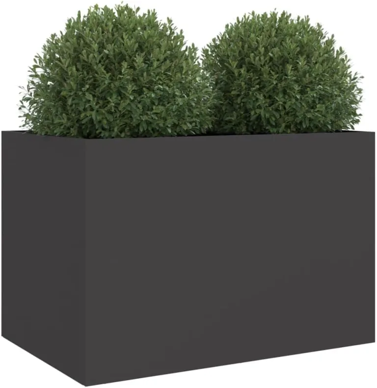 vidaXL Pflanzkübel, Blumenkübel für Dekoration, Blumentopf für Terrasse Garten Balkon, Blumenkasten Hochbeet, Schwarz Kaltgewalzter Stahl – Bild 5