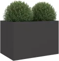 vidaXL Pflanzkübel, Blumenkübel für Dekoration, Blumentopf für Terrasse Garten Balkon, Blumenkasten Hochbeet, Schwarz Kaltgewalzter Stahl - Thumbnail 5