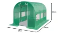 TOOLPORT Foliengewächshaus Gewächshaus 2x3m stabil & langlebig mit Fenster - reißfeste PE Plane 180g/m² grün transparent - Thumbnail 10