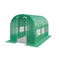TOOLPORT Foliengewächshaus Gewächshaus 2x3m stabil & langlebig mit Fenster - reißfeste PE Plane 180g/m² grün transparent - Thumbnail 1