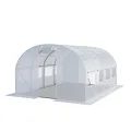 TOOLPORT Foliengewächshaus Gewächshaus 3x4m stabil & langlebig mit Fenster - reißfeste PE Plane 180g/m² weiß transparent - Thumbnail 1