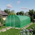TOOLPORT Foliengewächshaus Gewächshaus 3x8m stabil & langlebig mit Fenster - reißfeste PE Plane 180g/m² grün transparent - Thumbnail 2