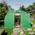 TOOLPORT Foliengewächshaus Gewächshaus 3x8m stabil & langlebig mit Fenster - reißfeste PE Plane 180g/m² grün transparent - Thumbnail 3