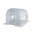 TOOLPORT Foliengewächshaus Gewächshaus 3x8m stabil & langlebig mit Fenster - reißfeste PE Plane 180g/m² grün transparent - Thumbnail 10