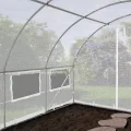 TOOLPORT Foliengewächshaus Gewächshaus 3x6m stabil & langlebig mit Fenster - reißfeste PE Plane 180g/m² weiß transparent - Thumbnail 4