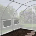 TOOLPORT Foliengewächshaus Gewächshaus 4x6m stabil & langlebig mit Fenster - reißfeste PE Plane 180g/m² weiß transparent - Thumbnail 4