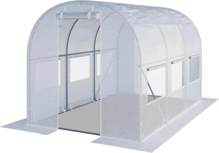 TOOLPORT Foliengewächshaus Gewächshaus 2x3m stabil & langlebig mit Fenster - reißfeste PE Plane 180g/m² weiß transparent – Bild 1