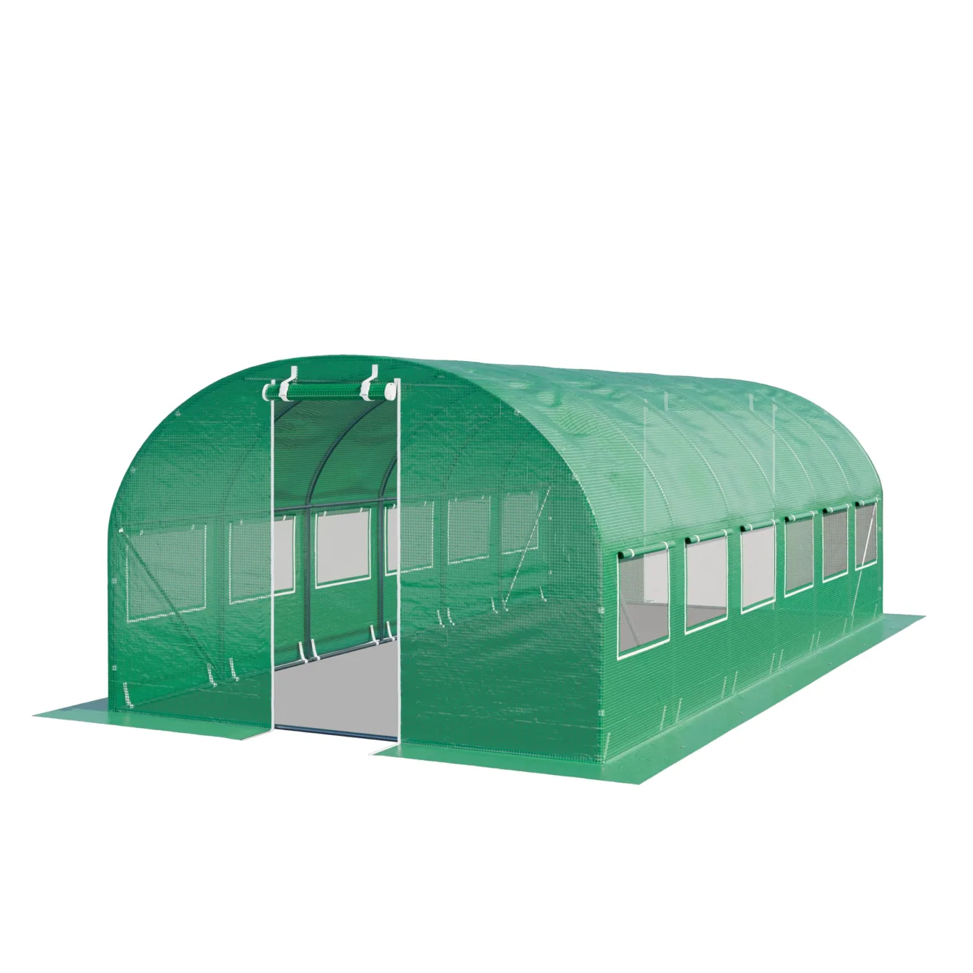 TOOLPORT Foliengewächshaus Gewächshaus 3x6m stabil & langlebig mit Fenster - reißfeste PE Plane 180g/m² grün transparent - Bild 1