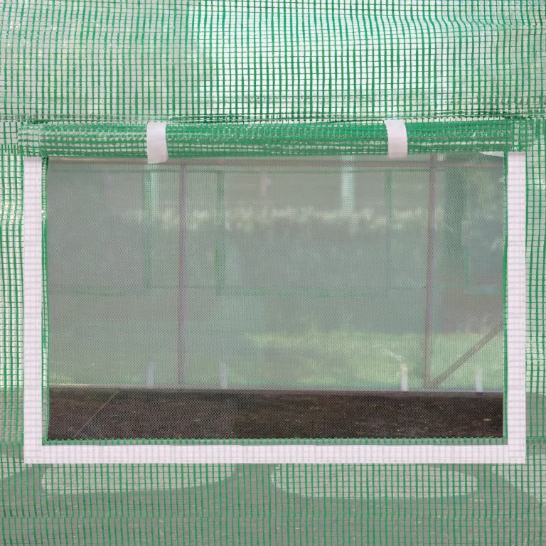 TOOLPORT Foliengewächshaus Gewächshaus 3x6m stabil & langlebig mit Fenster - reißfeste PE Plane 180g/m² grün transparent – Bild 9