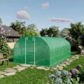 TOOLPORT Foliengewächshaus Gewächshaus 3x6m stabil & langlebig mit Fenster - reißfeste PE Plane 180g/m² grün transparent - Thumbnail 2