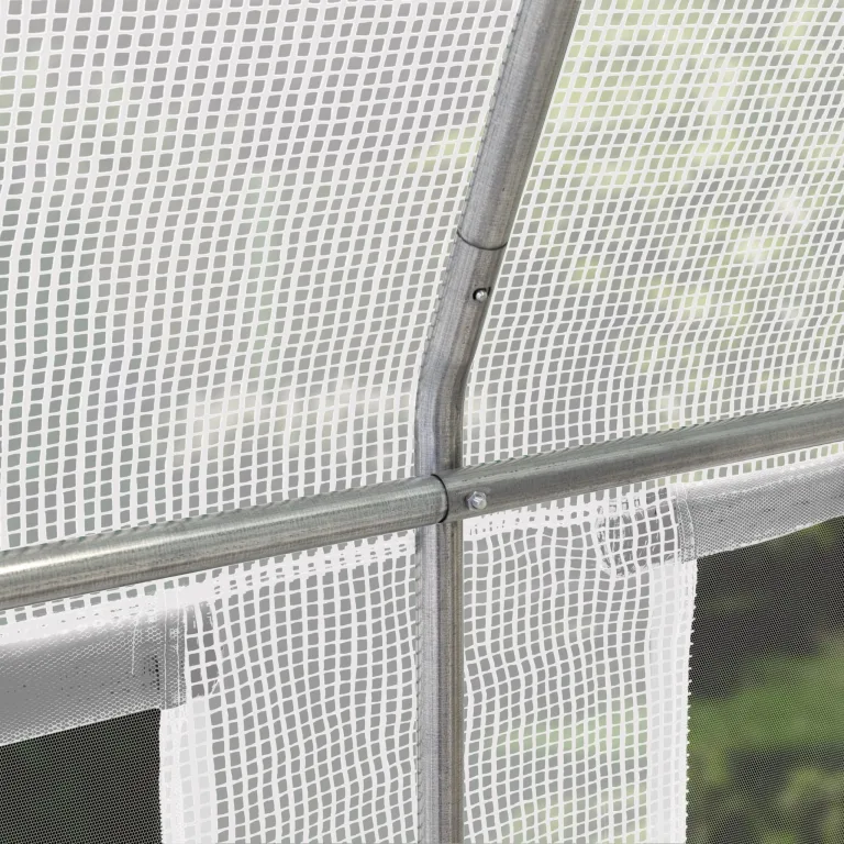 TOOLPORT Foliengewächshaus Gewächshaus 4x6m stabil & langlebig mit Fenster - reißfeste PE Plane 180g/m² weiß transparent – Bild 7
