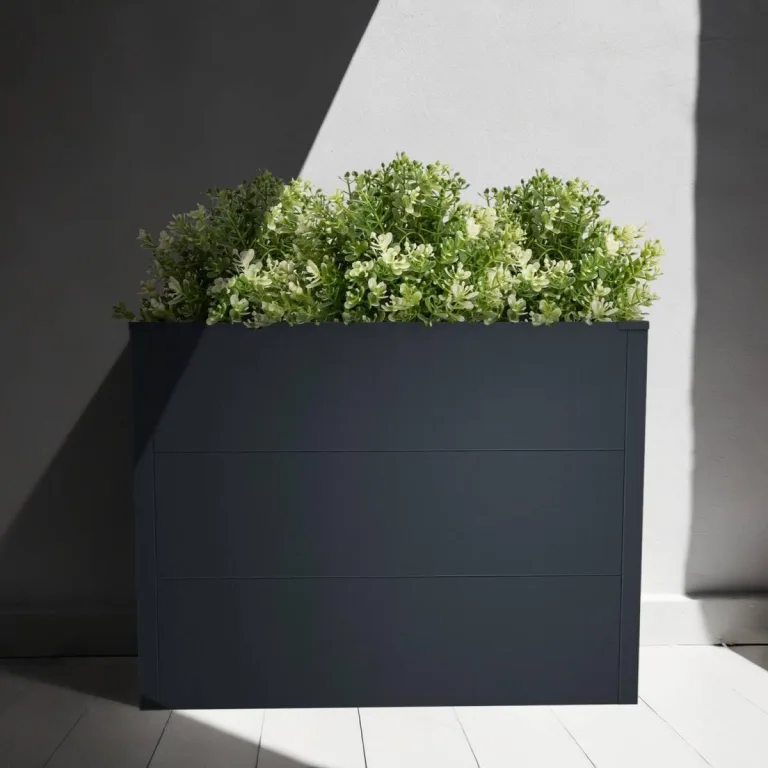 Metzler Hochbeet für den Garten oder Balkon – Stahl in Anthrazit | Witterungsbeständiges Metall-Gartenbeet, Pflanzenbeet, Blumenhochbeet | 100 x 50 x 77 cm – Bild 2
