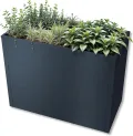 Metzler Hochbeet für den Garten oder Balkon – Stahl in Anthrazit | Witterungsbeständiges Metall-Gartenbeet, Pflanzenbeet, Blumenhochbeet | 100 x 50 x 77 cm - Thumbnail 1
