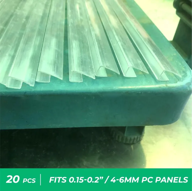Gewächshausplatten aus Polycarbonat, U-Steckverbinderprofil – 20 Stück, 0,6 m Länge, verhindern, dass Staub, Regen und Feuchtigkeit in Doppelwandplatten gelangen, passend für 6 mm oder 4 mm (0,2 Zoll) – Bild 8