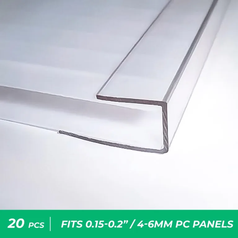 Gewächshausplatten aus Polycarbonat, U-Steckverbinderprofil – 20 Stück, 0,6 m Länge, verhindern, dass Staub, Regen und Feuchtigkeit in Doppelwandplatten gelangen, passend für 6 mm oder 4 mm (0,2 Zoll) – Bild 3