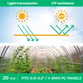 Gewächshausplatten aus Polycarbonat, U-Steckverbinderprofil – 20 Stück, 0,6 m Länge, verhindern, dass Staub, Regen und Feuchtigkeit in Doppelwandplatten gelangen, passend für 6 mm oder 4 mm (0,2 Zoll) - Thumbnail 5