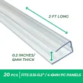 Gewächshausplatten aus Polycarbonat, U-Steckverbinderprofil – 20 Stück, 0,6 m Länge, verhindern, dass Staub, Regen und Feuchtigkeit in Doppelwandplatten gelangen, passend für 6 mm oder 4 mm (0,2 Zoll) - Thumbnail 2