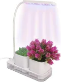 PEARL Anzuchtkasten mit Licht: Mini-Gewächs- & Anzucht-Station, 2 Töpfe, Wachstums-LEDs & Wassertank (Pflanzlicht, Aufzuchtstation, LED Beleuchtung) - Thumbnail 4