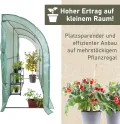 NATIV Anlehngewächshaus 200x215x100 cm, begehbares Foliengewächshaus, Treibhaus inklusive Pflanzregal, Tomatenhaus mit 2 Rolltüren, Gewächshaus aus robuster grüner Gewächshausfolie - Thumbnail 3