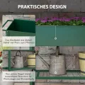 Outsunny Hochbeet mit Rädern, Regal Kräuterbeet Pflanzenbeet Metall für Garten, Balkon Grün 109 x 44 x 80 cm - Thumbnail 4