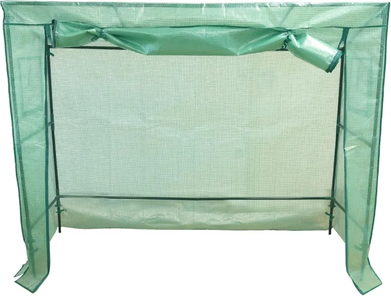 NATIV Robustes Tomaten Gewächshaus, Foliengewächshaus mit 2 Fenstern, Tomatenhaus mit aufrollbarer Türe, Tomatendach 200 x 77 x 169 cm, Tomatengewächshaus aus grüner Gewächshausfolie – Bild 1