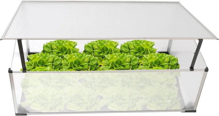 NATIV Frühbeet aus 1 mm dicken Aluminium, Hochbeet Abdeckung mit arretierbarem Dach, Frühbeetkasten mit Polycarbonatplatten, Frühbeetaufsatz für Hochbeet 100 x 60 cm, Mini Gewächshaus – Bild 5