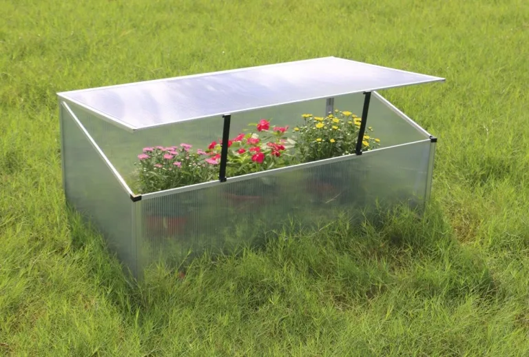 NATIV Frühbeet aus 1 mm dicken Aluminium, Hochbeet Abdeckung mit arretierbarem Dach, Frühbeetkasten mit Polycarbonatplatten, Frühbeetaufsatz für Hochbeet 100 x 60 cm, Mini Gewächshaus – Bild 8